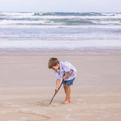 Kids Fishing Shirt - Grey Camo